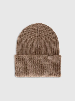 4F Czapka zimowa damska - brązowa Uniwersalny