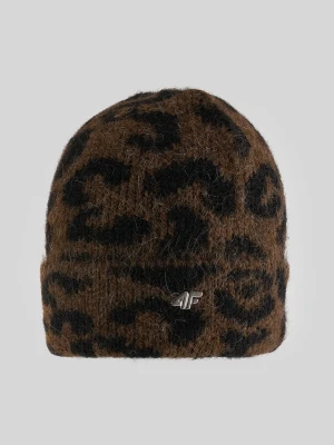4F Czapka zimowa damska - brązowa Uniwersalny