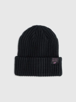 4F Czapka zimowa dziewczęca - czarna Uniwersalny