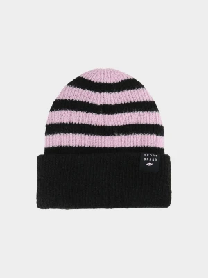 4F Czapka zimowa dziewczęca - czarna Uniwersalny