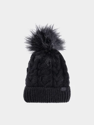 4F Czapka zimowa dziewczęca - czarna Uniwersalny