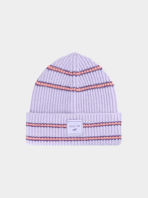 4F Czapka zimowa dziewczęca - fioletowa Uniwersalny
