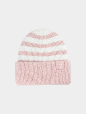 4F Czapka zimowa dziewczęca - różowa Uniwersalny