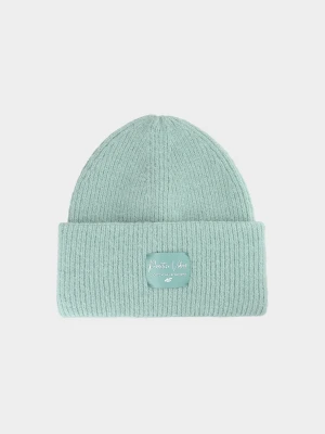4F Czapka zimowa dziewczęca - turkusowa Uniwersalny