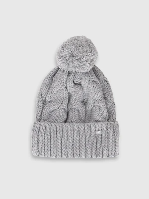 4F Czapka zimowa z dodatkiem wełny damska - szara S