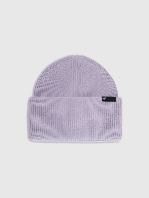 4F Czapka zimowa z dodatkiem wełny dziecięca - fioletowa Uniwersalny