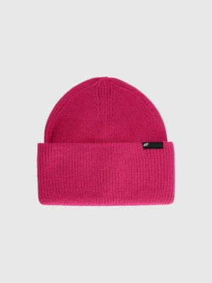 4F Czapka zimowa z dodatkiem wełny dziecięca - różowa Uniwersalny