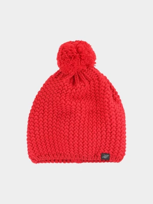 4F Czapka zimowa z pomponem męska - czerwona L