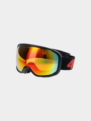 4F Gogle narciarskie z lustrzaną powłoką dziecięce - czarne Uniwersalny