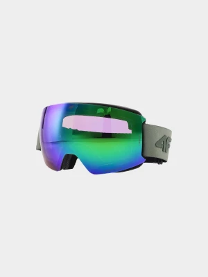 4F Gogle narciarskie z multibarwną powłoką uniseks - khaki Uniwersalny