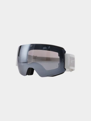 4F Gogle narciarskie z powłoką lustrzaną uniseks - białe Uniwersalny