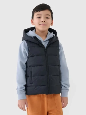 4F Kamizelka pikowana w kolorze czarnym rozmiar: 152