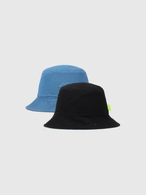 4F Kapelusz dwustronny bucket hat męski - czarny S/M