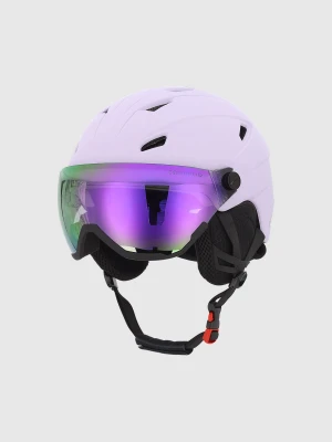 4F Kask narciarski z goglami uniseks - fioletowy L/XL (58-61CM)