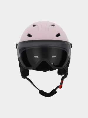 4F Kask narciarski z goglami uniseks - różowy XS/S (52-56CM)
