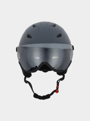 4F Kask narciarski z goglami uniseks - szary S/M (55-59cm)