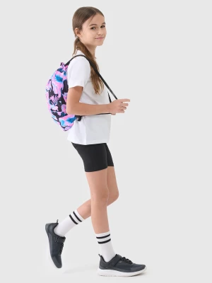 4F Komplet sportowy na WF (koszulka+spodenki+worek) dziewczęcy - czarny 158/164 (12-14 lat)