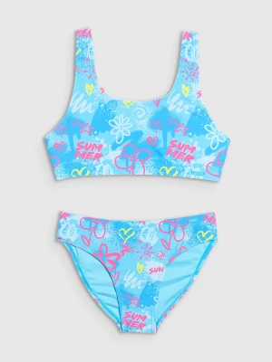 4F Kostium kąpielowy dwuczęściowy dziewczęcy - multikolor 158/164 (12-14 lat)