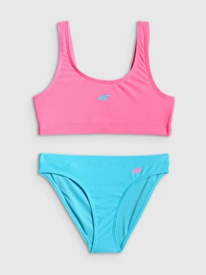 4F Kostium kąpielowy dwuczęściowy dziewczęcy - multikolor 134/140 (8-10 lat)
