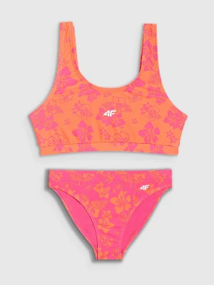 4F Kostium kąpielowy dwuczęściowy dziewczęcy - różowy 122/128 (6-8 lat)