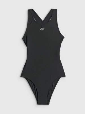 4F Kostium kąpielowy jednoczęściowy dziewczęcy - czarny 146/152 (10-12 lat)