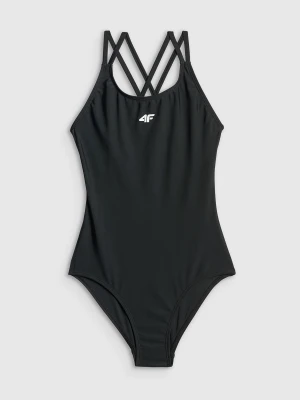 4F Kostium kąpielowy jednoczęściowy dziewczęcy - czarny 146/152 (10-12 lat)