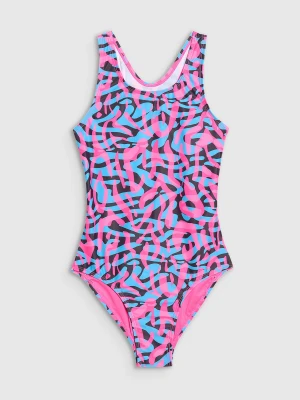 4F Kostium kąpielowy jednoczęściowy dziewczęcy - multikolor 134/140 (8-10 lat)