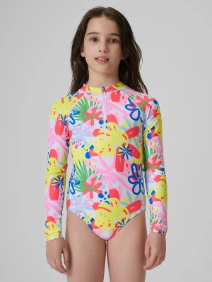 4F Kostium kąpielowy jednoczęściowy dziewczęcy - multikolor 122/128 (6-8 lat)