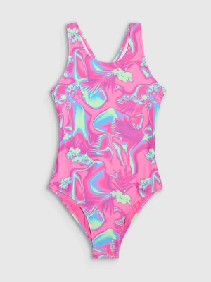 4F Kostium kąpielowy jednoczęściowy dziewczęcy - multikolor 158/164 (12-14 lat)