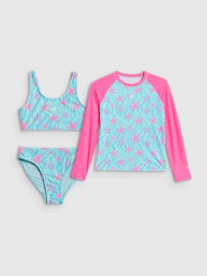 4F Kostium kąpielowy trzyczęściowy dziewczęcy - multikolor 134/140 (8-10 lat)