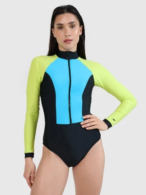 4F Kostium kąpielowy z długim rękawem damski - niebieski M