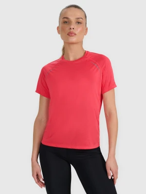 4F Koszulka do biegania regular szybkoschnąca damska - czerwona M