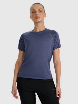 4F Koszulka do biegania regular szybkoschnąca damska - granatowa L