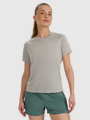 4F Koszulka do biegania regular szybkoschnąca damska - szara XS