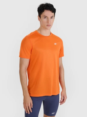 4F Koszulka do biegania regular szybkoschnąca męska - pomarańczowa XXL
