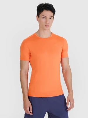 4F Koszulka do biegania slim szybkoschnąca męska - pomarańczowa M