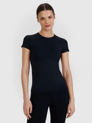 4F Koszulka do jogi i pilatesu szybkoschnąca damska - czarna M/L