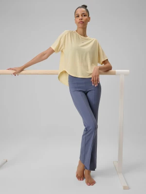 4F Koszulka do jogi regular szybkoschnąca damska - żółta L