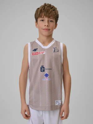 4F Koszulka meczowa replika domowa z sezonu 2025/26 dziecięca 4F x Dziki Warszawa - beżowa 98/104