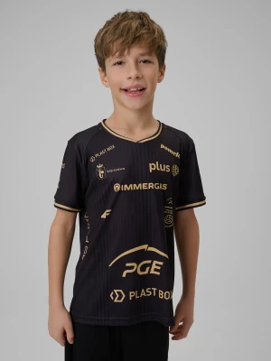 4F Koszulka meczowa replika wyjazdowa z sezonu 2025/26 dziecięca 4F x Projekt Warszawa - czarna 98/104