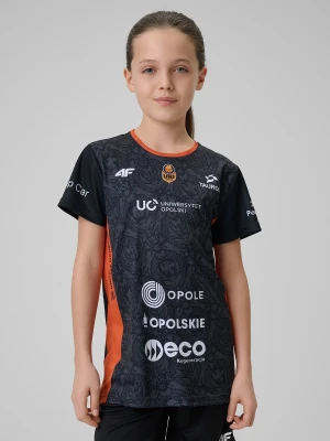 4F Koszulka meczowa replika wyjazdowa z sezonu 2025/26 dziecięca 4F x Uni Opole - czarna 110/116