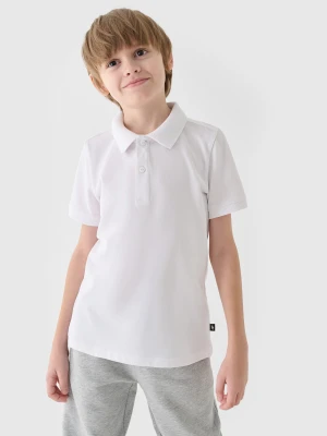 4F Koszulka polo chłopięca - biała 158 (12-13 lat)