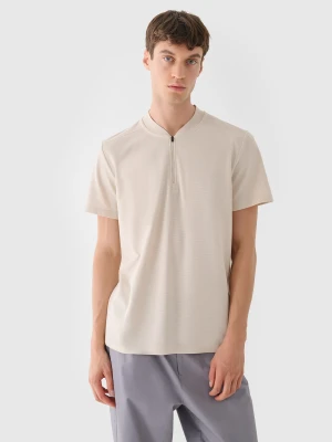 4F Koszulka polo męska - beżowa S