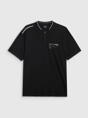 4F Koszulka polo oversize męska - czarna XL