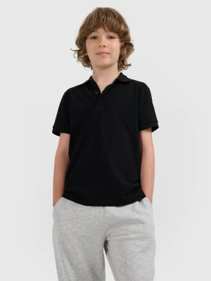 4F Koszulka polo regular chłopięca - czarna 140 (9-10 lat)