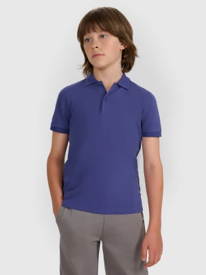 4F Koszulka polo regular chłopięca - granatowa 134 (8-9 lat)