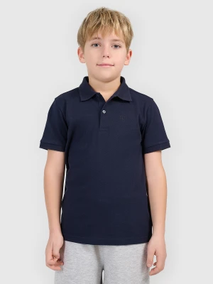 4F Koszulka polo regular chłopięca - granatowa 140 (9-10 lat)