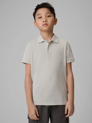 4F Koszulka polo regular chłopięca - szara 146 (10-11 lat)