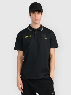 4F Koszulka polo regular męska 4F x Robert Lewandowski - czarna L