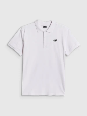 4F Koszulka polo regular męska - biała S